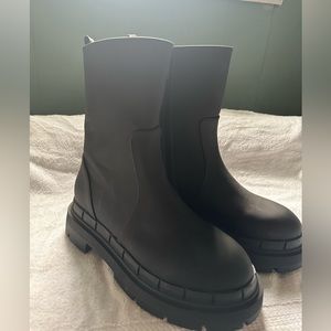 Booties, black, never worn